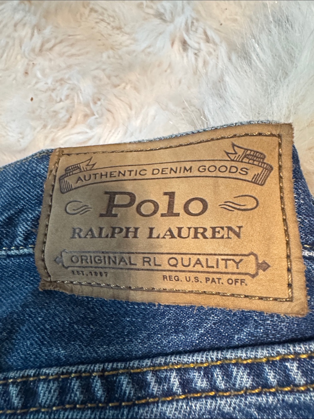 Polo by Ralph Lauren Dark Blue Straight Jeans with White Pony Embroidery - Picture 4 of 6